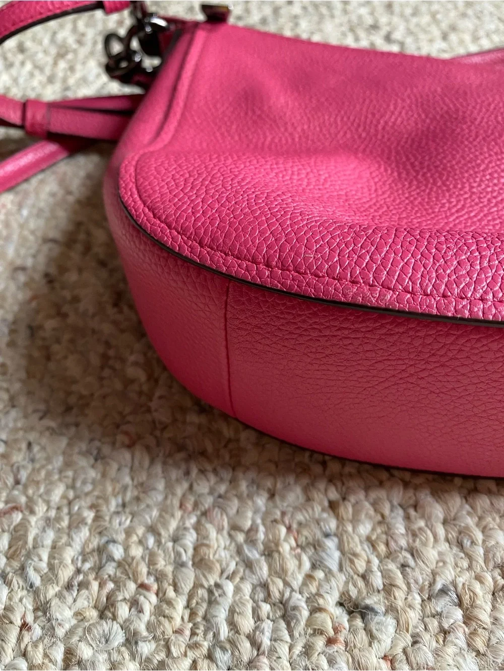 Coach Pink Leather Flower-Stud Crossbody Bag - Picture 8 of 14